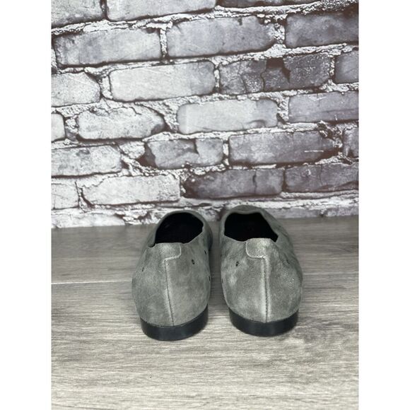 AGL Grommet Gray Suede Leather Studded Pointed Toe Flats Women’s Sz 38EU/7.5M US - Picture 4 of 16